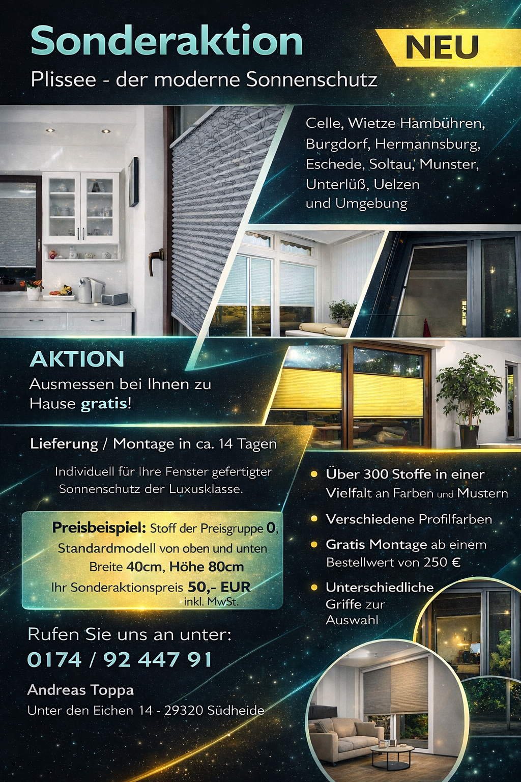 Plissee Sonderaktion Flyer